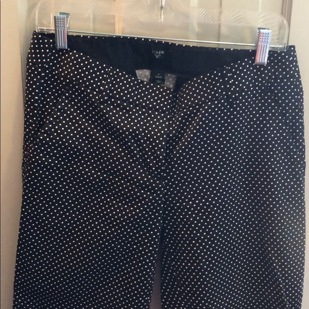 Jcrew Black and White Polka Dot Skimmer Pants